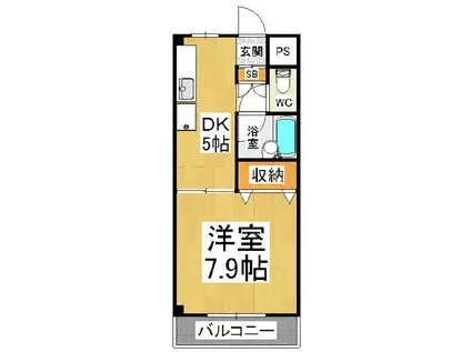柴田マンション(1DK/3階)の間取り写真