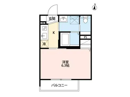 ROBOT HOME 中浦和(1K/3階)の間取り写真