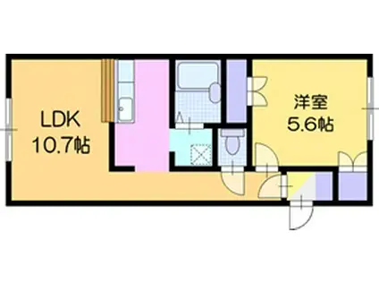 サンスプリング(1LDK/2階)の間取り写真