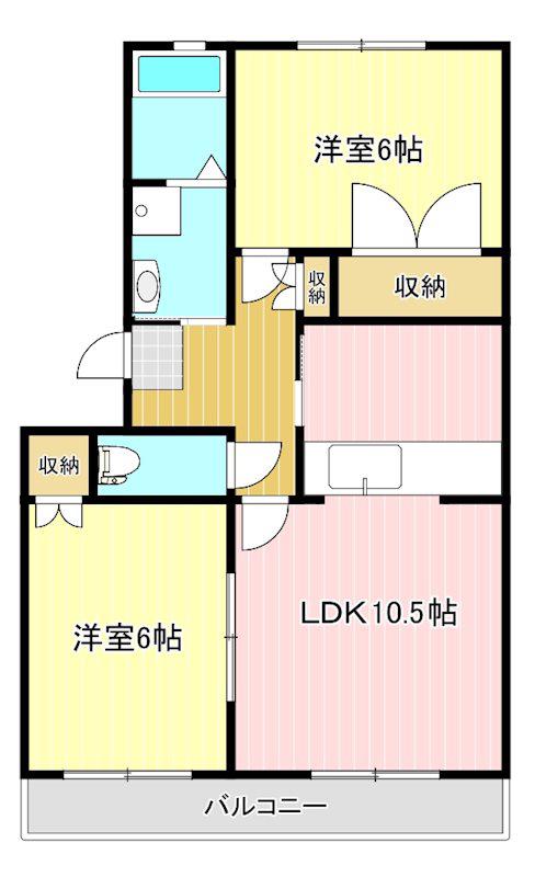 アネシス(2LDK/2階)の間取り写真