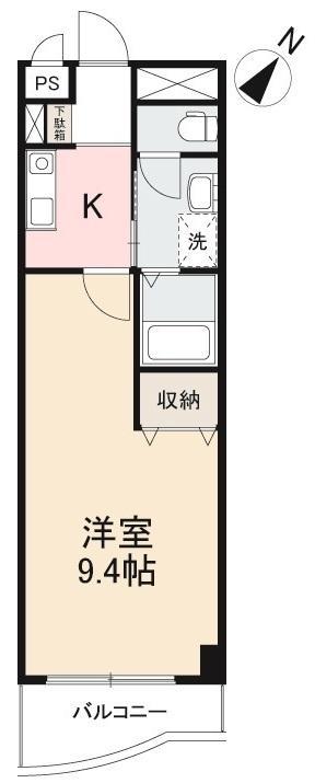 グランプレミアゆめ西(1K/3階)の間取り写真