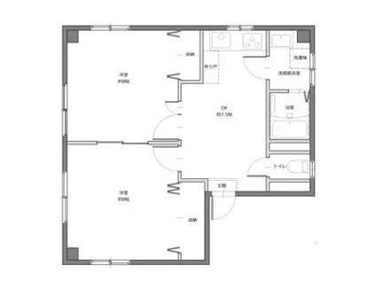 平本ビル(2DK/3階)の間取り写真