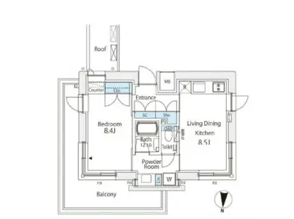 番町會所(1LDK/1階)の間取り写真