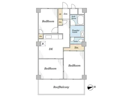 コーシン松戸マンション(3DK/4階)の間取り写真