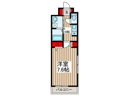 ベル・シエル(1K/2階)の間取り写真