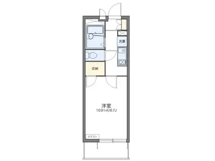 レオパレスMAKEARROWIII(1K/1階)の間取り写真