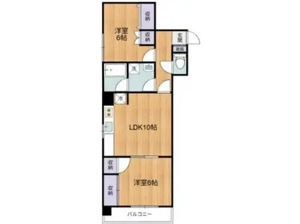 エトワール王子(2LDK/4階)の間取り写真