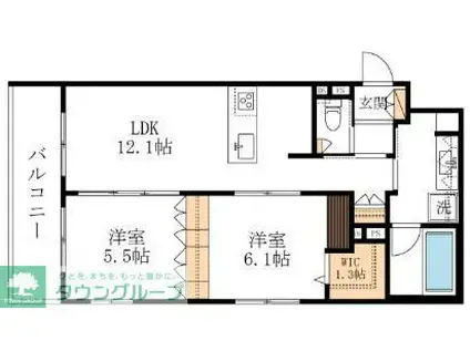 HEBEL MAISON 新城(2LDK/2階)の間取り写真