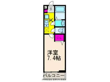 FLORA石橋(1K/1階)の間取り写真