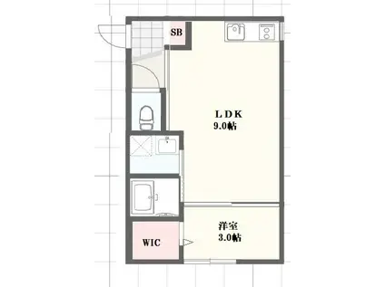 LEGGERO武庫川(1LDK/1階)の間取り写真
