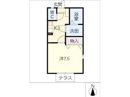 サニーコート(1K/1階)の間取り写真