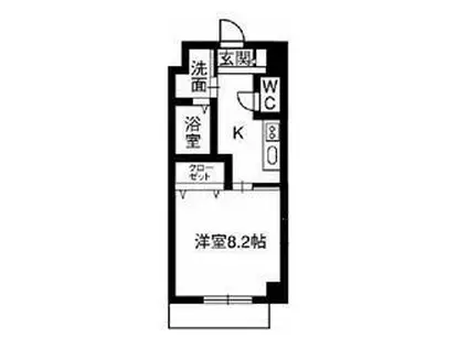 フルリール松浦II(1K/8階)の間取り写真