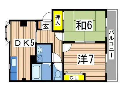 コーポライズヒルB(2DK/3階)の間取り写真
