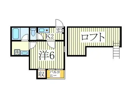コンパートメントハウス柏I(1K/2階)の間取り写真