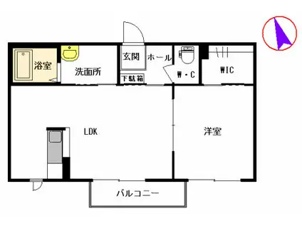 ハイエストメゾン山崎(1LDK/2階)の間取り写真