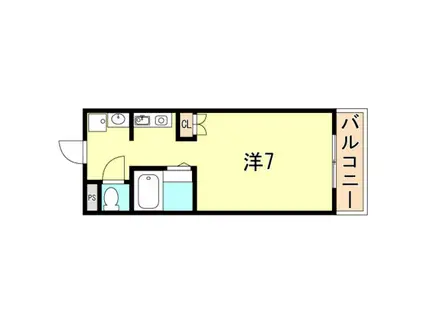 パークヒルズ神戸(ワンルーム/1階)の間取り写真