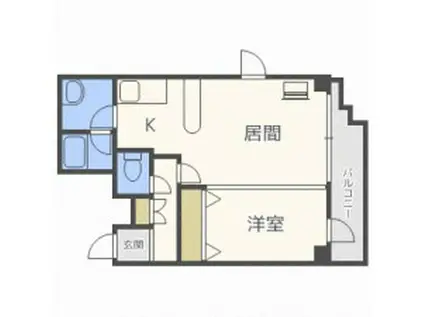 フェリスカーサN20(1LDK/5階)の間取り写真