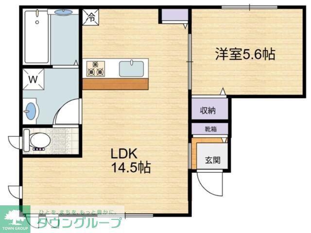 エルシオン狛江(1LDK/1階)の間取り写真