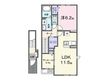 ドルミオークスIII(1LDK/2階)の間取り写真