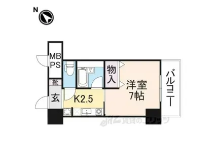 サンタウン竹鼻A棟(1K/5階)の間取り写真
