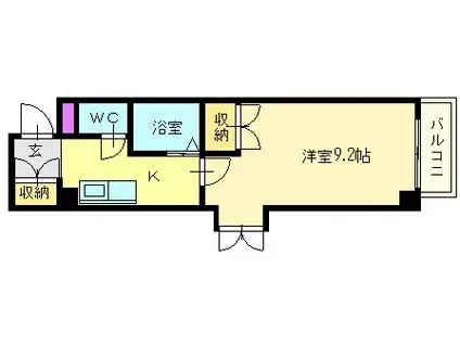 トライトンコート(1K/4階)の間取り写真