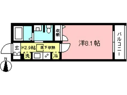 AILE VERT(1K/1階)の間取り写真