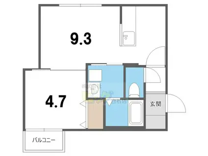 PUROSANGUE(1LDK/4階)の間取り写真