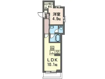 HYGGE ICHIKAWA(1LDK/1階)の間取り写真