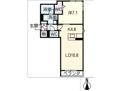 シャーメゾン長良西(1LDK/3階)の間取り写真