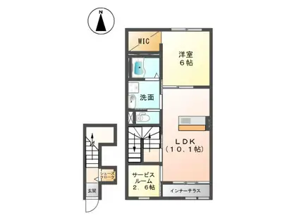 スイートピア(1SLDK/2階)の間取り写真