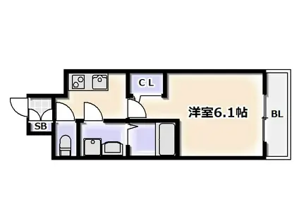 エスリード大阪リエート(1K/4階)の間取り写真