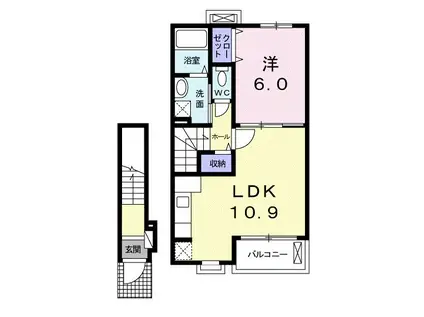 カーサ ルピナス(1LDK/2階)の間取り写真