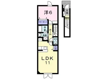 セルリアンブルー(1LDK/2階)の間取り写真