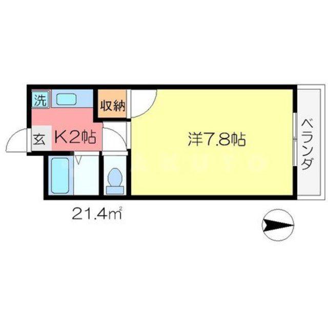 銀頂ハイツME(1K/2階)の間取り写真