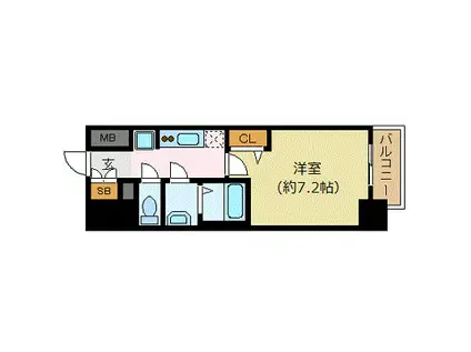 プレサンス丸の内アデル(1K/5階)の間取り写真