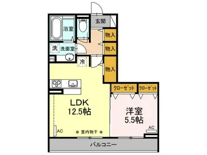 LA・NEIGE I(1LDK/2階)の間取り写真