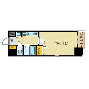 プレサンス梅田イースト(1K/8階)の間取り写真