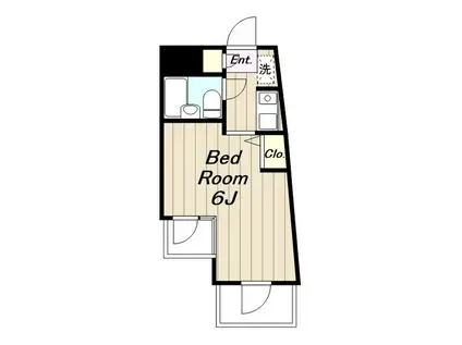 ドム登戸(1K/4階)の間取り写真