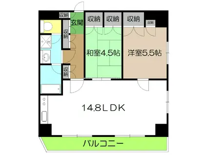 メゾン・ラ・セーヌ(2LDK/6階)の間取り写真