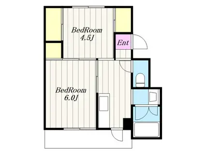 ビレッジハウス三田4号棟(2K/1階)の間取り写真