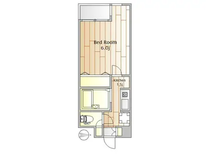 アネックスII(1K/2階)の間取り写真