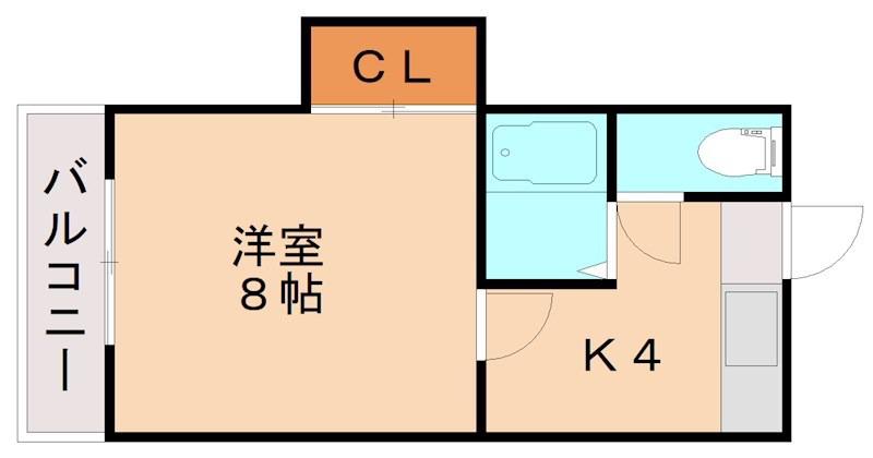 サンディーブ(1K/1階)の間取り写真