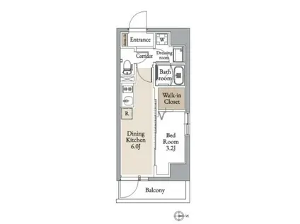 グランカーサ住吉II(1DK/3階)の間取り写真