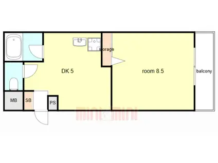 エヌシーパレス(1DK/2階)の間取り写真