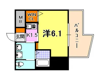 エステムコート神戸ハーバーランド前Ⅱ(1K/10階)の間取り写真