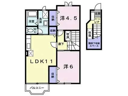 レストフル(2LDK/2階)の間取り写真