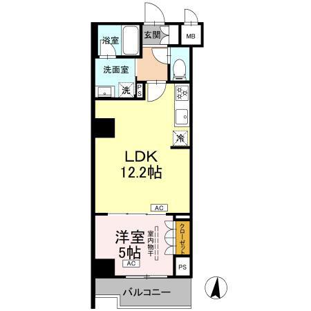 ロイジェント潮見(1LDK/7階)の間取り写真