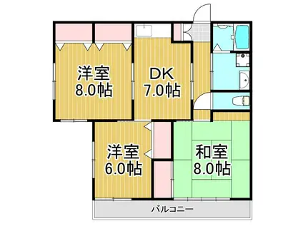 サンパレス2(3DK/1階)の間取り写真
