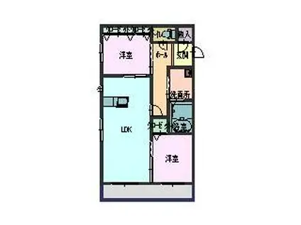 シャーメゾン彩都A(2LDK/1階)の間取り写真