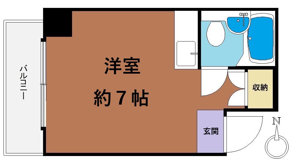 岡崎ミントビル(ワンルーム/2階)の間取り写真